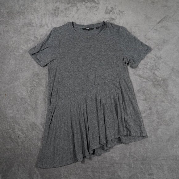 Vero Moda Grey Peplum Top Asymmetrical Hemline Size Large - Picture 1 of 6